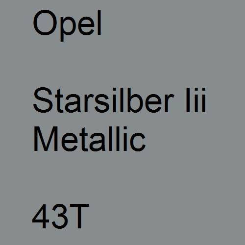 Opel, Starsilber Iii Metallic, 43T.